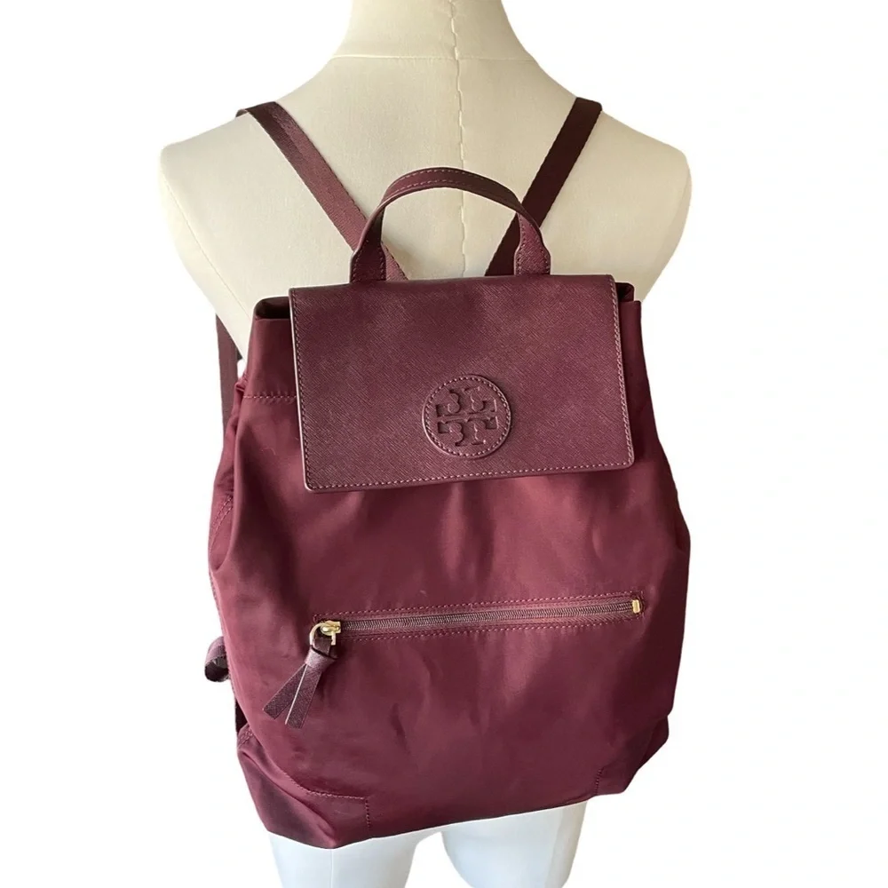 Tory Burch Ella Port Nylon Flap Backpack
